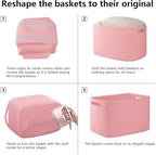 OIAHOMY 4 Pack Storage Baskets for Organizing, Cube Storage Bins for Shelves - Image 7