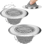 2 Pcs Sink Drain Strainer: Anti-Slip Flexible Chainlink, 304 Stainless Steel. by Wokdada