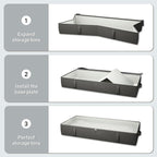 2-Pack Under Bed Storage Containers, 8 Inches Tall Underbed Clothes Storage - Image 8