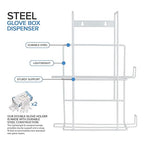 Stock Your Home (White Metal Double Gloves Dispenser, Tissue Box Shelf - Image 2