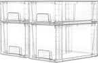 Vtopmart 4 Pack Clear Stackable Storage Drawers, Plastic Drawers by Vtopmart