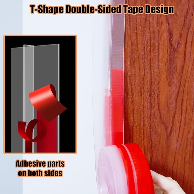 Orghtin T-Shaped Silicone Seal Strip, 20Ft Door Draft Stopper - Image 3