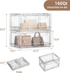 BROVIEW Clear Stackable Storage Bins Drawers, Open Front Large Plastic Storage - Image 2