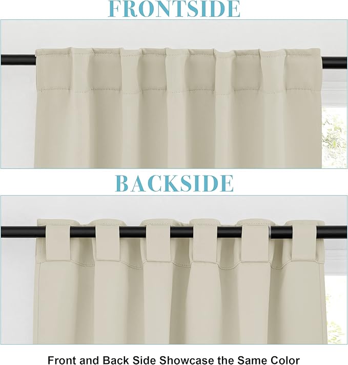 RYB HOME Small Window Curtains Blackout, Privacy Thermal Insulating Drapes - Image 2