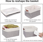 Univivi 15 inch Large Storage Baskets 4PC Gray Hard Bottom Foldable Storage Bins - Image 6