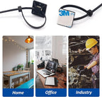 Strong Back-Glue Self Adhesive Cable Zip Tie Mounts Kit - Image 2