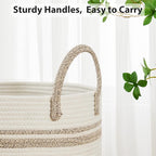 Fiona's magic 72L Large Woven Laundry Hamper, Tall Cotton Rope Storage Basket - Image 5