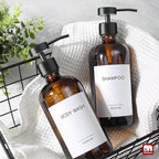 GMISUN Amber Glass Soap Dispenser, 2 Pack Bathroom Hand Soap Dispensers - Image 7