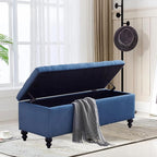 Storage Ottoman 50.2 Inches Upholstered Fabric Storage Ottoman Bench，Button - Image 3
