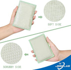JEBBLAS 8Pack Bamboo Natural Kitchen Sponges Dish Sponge Cleaning Sponge Heavy - Image 4