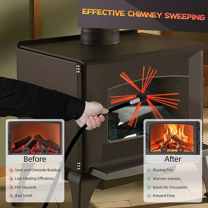 30 Feet Chimney Sweep Kit, Chimney Cleaning Kit - Image 5