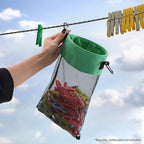 Mesh Clothespin Bag with Hooks Hanging Clothes Pin Bag with Drawstring Closure - Image 5