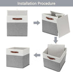 HNZIGE Foldable Storage Bins 13x13 Storage Cubes Set of 4 Fabric Linen Storage - Image 4