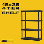 CX 4-Tier Plastic Storage Shelving Unit 2 Pack, Heavy Duty, 150lbs Per Shelf - Image 4