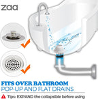 zaa Bathtub Drain Hair Catcher, Premium Silicone Collapsible 2 Pack Drain - Image 3