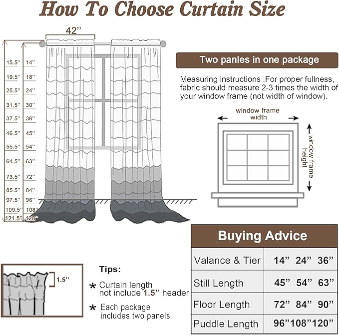 Chyhomenyc White Sheer Curtains 78 Inches Long 2 Panels Set - Image 3