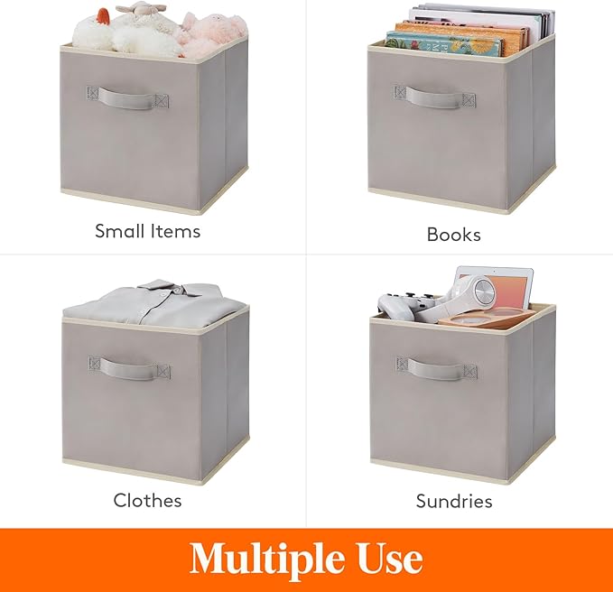 Lifewit 12 Packs Storage Cubes, 11 Inch Cube Storage Bins, Foldable Decorative - Image 4
