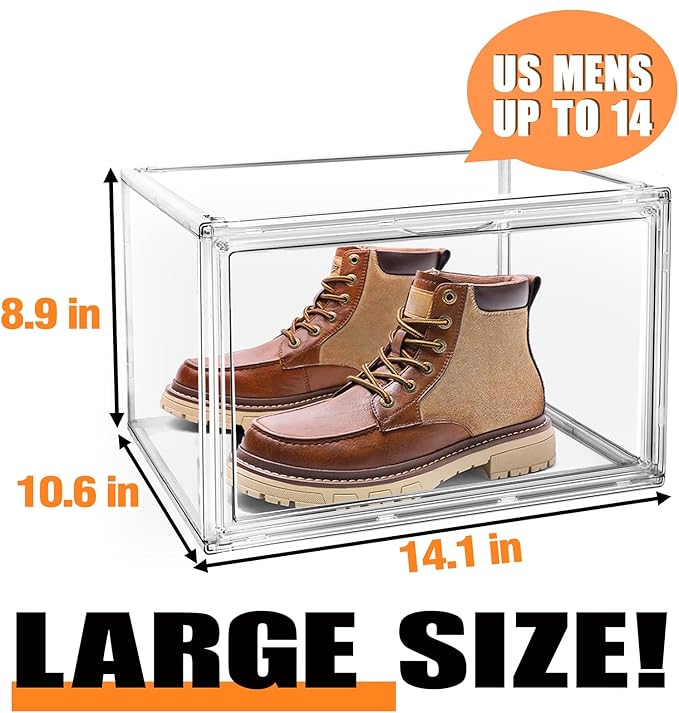 4 Pack Acrylic Shoe Boxes Sneaker Storage - Image 4