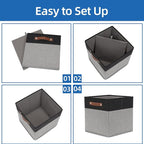 Temary Fabric Cube Storage Bins 12 Inch Decorative Storage Cubes Baskets 4 Pack - Image 7