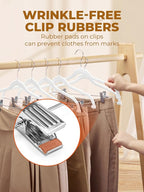 HOUSE DAY Velvet Skirt Hangers 24 Pack, Space Saving Slim Pant Hangers - Image 4