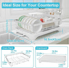 Dish Drying Rack 304 Stainless Steel Dish Racks, Adjustable Spout Auto-Draining - Image 3