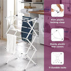 BLACK+DECKER 3 Tier Expandable Collapsing Foldable Laundry Rack - Image 4