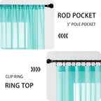 Tollpiz Short Sheer Door Curtains Closet Linen Textured Curtains Sheer Doorway - Image 5