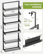 6-Tier Over the Door Pantry Organizer, 2 in 1 Large Door Spice Rack - Image 6
