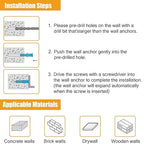 KURUI Drywall Anchors and Screws Assortment Kit 270PCS, 135 Plastic Dry Wall - Image 8