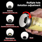 2 Piece 4-Neck Seasoning Shakers Moisture Resistant Seasoning Shakers Glass - Image 2