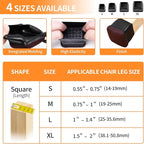 Ezprotekt 24 Pcs Extra Small Square Chair Leg Floor Protectors, Silicone Felt - Image 2