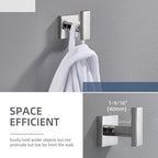 Angle Simple Towel Hook for Bathroom, SUS 304 Stainless Steel Robe Coat Hook - Image 4