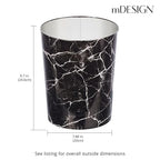 mDesign Round Metal Small 1.7 Gallon Recycle Trash Can Wastebasket, Garbage - Image 3
