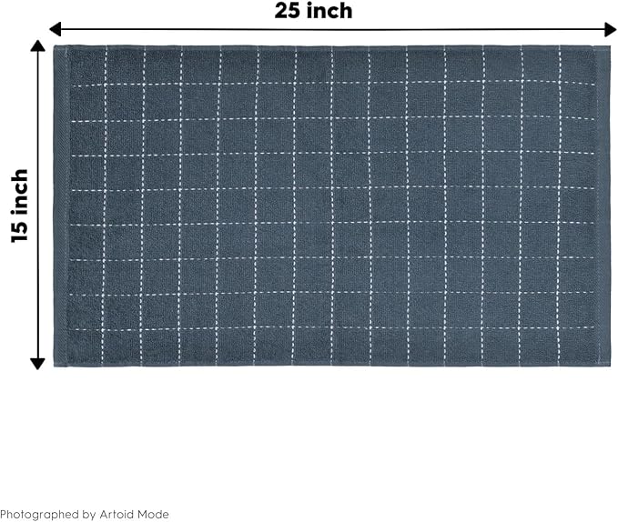 Artoid Mode Checkered Designed Cotton Grey Terry Kitchen Dish Towels, 15x25 - Image 7