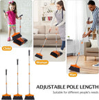 Broom and Dustpan Set with Long Handle, Light Weight Stainless Steel Poles - Image 4