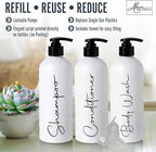 Alora 16oz Refillable Shampoo and Conditioner Dispenser Bottles - Image 2
