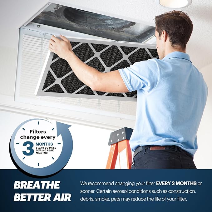 BNX TruFilter 14x25x1 MERV 12 Odor Defense AC Furnace Air Filter - Image 7