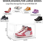 Large Shoe Boxes Clear Plastic Stackable, 8 Pack Drop Side Shoe Storage - Image 2