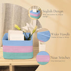 Hopegiver Woven Storage Baskets 15x11x10 Inch, 1 Pack Collapsible Cube Storage - Image 6
