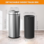 BEAMNOVA 16.5 Gallon Trash Can Black Open Top Large Outdoor Indoor Commercial - Image 2