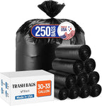 Delxo 30-33 Gallon Black Trash Bags, Durable & Puncture-Resistant Plastic by Delxo