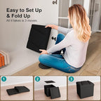 Folding Storage Ottoman Bench, 15 Inches End of Bed Bench, Folding Ottoman - Image 6