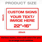 Custom Sign, Custom Sign for Business, Indoor/Outdoor use. 16 * 22 Inches - Image 2