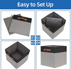 Temary 13 x 13 Storage Cubes Foldable Storage Cubes 4 Pack Canvas Storage Bin - Image 7