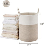 VIPOSCO Large Laundry Hamper, Tall Woven Rope Storage Basket - Image 5