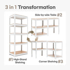 HOMEDANT House 5 Tier 24.1" W Laminated Metal Shelving Unit Adjustable Storage - Image 8