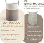 CLHMILY&Z 100L Laundry Basket Round Storage Rope Basket - Image 6