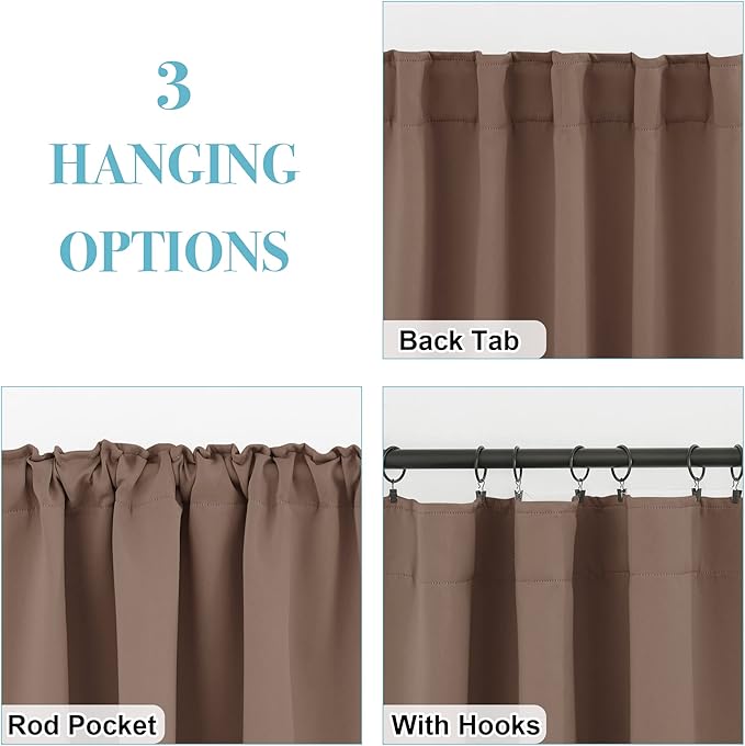 RYB HOME Blackout Curtains for Kitchen, Thermal Insulated Window Curtains and - Image 6
