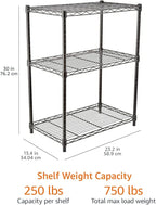 Amazon Basics 3-Shelf Adjustable Heavy Duty Steel Wire Rack Storage Shelving - Image 5