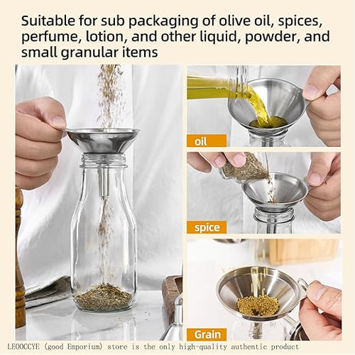 3 Pcs Stainless Steel Kitchen Funnel Made of Food-Grade Stainless Steel That - Image 2